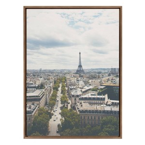 28" x 38" Sylvie France by Laura Evans Framed Wall Canvas Gold - Kate & Laurel All Things Decor: Parisian Cityscape, Modern Style - 1 of 4