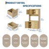 71" Tall Kitchen Pantry Cabinet with Storage, Freestanding Hutch Sideboard Buffet Cabinet with Rattan Door, 3 Drawers - 2 of 4