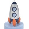 Lambs & Ivy Milky Way Blue/Silver Rocket Ship Nursery Lamp with Shade & Bulb - 2 of 4
