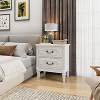 Vintage 2-Drawer Nightstand – Rustic Wood Finish End Table for Bedroom or Living Room - 3 of 4