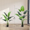 Artificial Bird of Paradise Plant, 5ft Faux Palm Tree Potted Plant, Faux Banana Leaf Tall Tropical Green Tree for Home and Office Decoration - 3 of 4