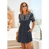 Women's Embroidered Short Sleeve Dress - LASCANA - 4 of 4