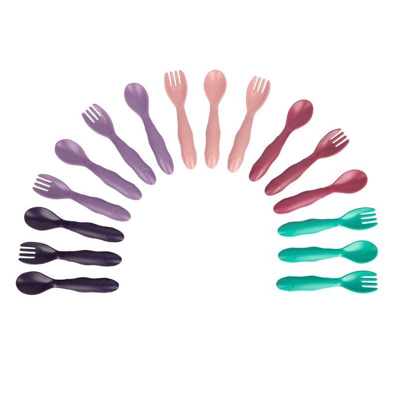 The First Years GreenGrown Reusable Flatware - Toddler Forks &#38; Spoons - Pink - 16pk, 5 of 10
