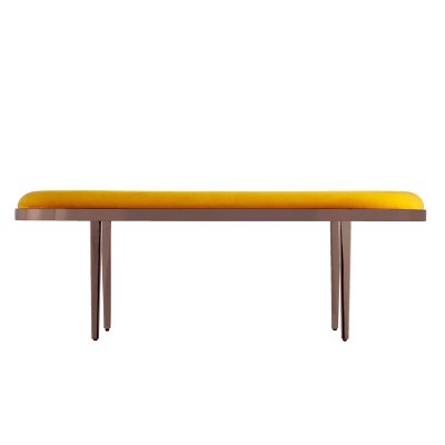 Bicknell Velvet Bench Yellow/Champagne - Holly & Martin