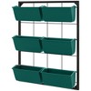 Outsunny 3-Tier Wall Planter with 6 Pots for Indoor and Outdoor Use, Hanging Plant Holder, Self Draining Wall Mounted Planter - 4 of 4