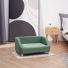Teamson Pets Bennett Linen Sofa Dog Bed for Pets Up to 66 lbs, Sea Green - 2 of 4