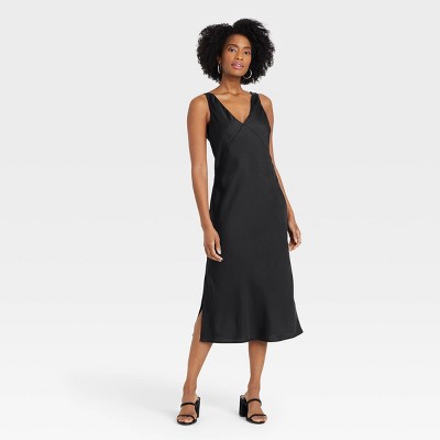 slip dress black