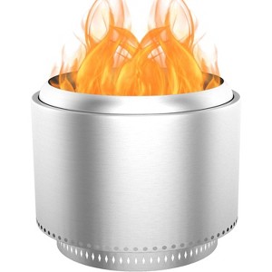 Acekool 27" Smokeless Stainless Steel Fire Pit with Removable Stand & Ash Pan, Outdoor Wood Burning Firepit - 1 of 4
