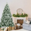 Costway 6FT Snow Flocked Artificial Christmas Tree Hinged w/928 Tips and Foldable Base - 2 of 4