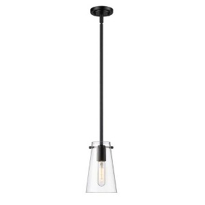 Kira 1-Light Pendant - Modern Steel Design with Clear Glass Shade, Dimmable, 60W - 1 of 4