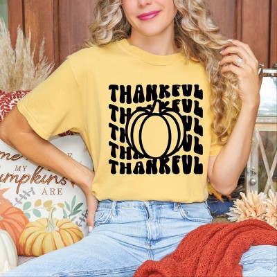 Simply Sage Market Stacked Thankful Pumpkin Garment Dyed Tee