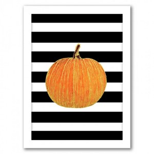 Americanflat - Gold Striped Pumpkin by Samantha Ranlet - White Frame 16"x20" - 1 of 4