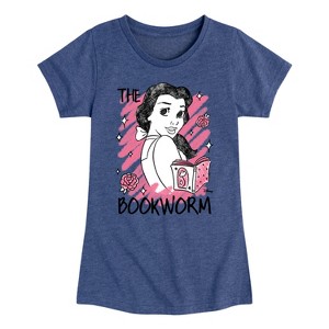 Girls' - Disney - Belle The Bookworm Fitted Short Sleeve Graphic T-Shirt - 1 of 4