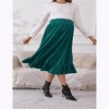 Clearlove Women's Velvet High Waist Shirred Tiered Maternity Skirt Flounce Hem Stretchy Bump Flowy Midaxi - 2 of 4
