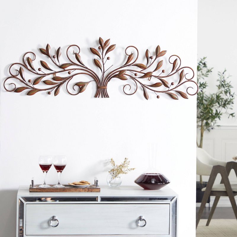 Traditional  Metal Leaf Wall Decor - Olivia & May, 2 of 11