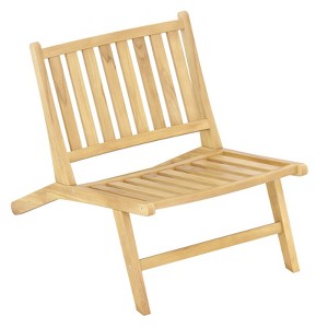 Tangkula Teak Wood Outdoor Reclining Chair Natural Mid Century Accent Chair w/ Backrest - 1 of 4