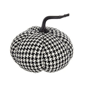 NAYSAYE Party Decoration and Accessories Fabric Pumpkin Figurine for Holiday Halloween Tabletop and Home Decor, Black and White, 7"*7"*7.5" - 1 of 4