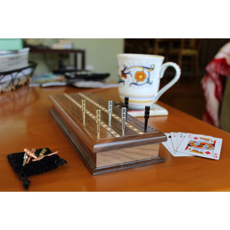 WE Games King-Sized Ultimate Cribbage Pegs - Set of 6 (2 Brass, 2 Chrome, 2 Black), 4 of 5