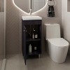 Gulches Freestanding Bathroom Vanity with One Door, Two Shelves, Resin Sink Base Cabinet, Black - 2 of 4
