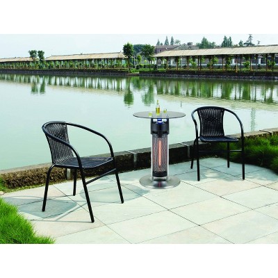 EnerG+ 58" Silver Electric Infrared Outdoor Heater Table