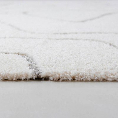 Gray and Ivory Abstract Rectangular Kids' Area Rug