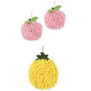 REGALWOVEN 3 Pack Soft Absorbent Fluffy Chenille Hand Towels for Bathroom 6" x 6" - 1 of 4