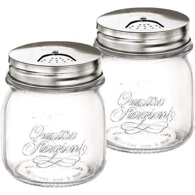 Bormioli Rocco Quattro Stagioni Mason Jar with Salt Shaker Lid - Set of 2,