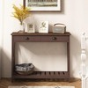 ORRD 40" Farmhouse Console Table with Drawer, Narrow Rustic Entryway Sofa Table with Storage Shelf（White） - 2 of 4