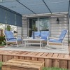 Outsunny 4 Piece Patio Furniture Set with Loveseat Sofa, Rocking Chairs, Coffee Table, Outdoor Conversation Set, Light Blue - 2 of 4