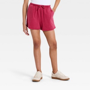 Girls' Knit Shorts art class™ Cherry Red XL : Target