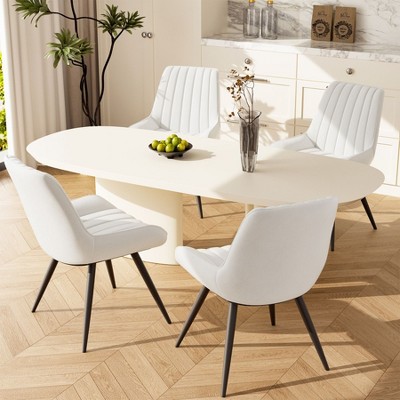 PAGED Modern Dining Chairs, Upholstered Living Room Chairs, Comfortable Side Chairs with Metal Legs and Thick Cushion for Kitchen
