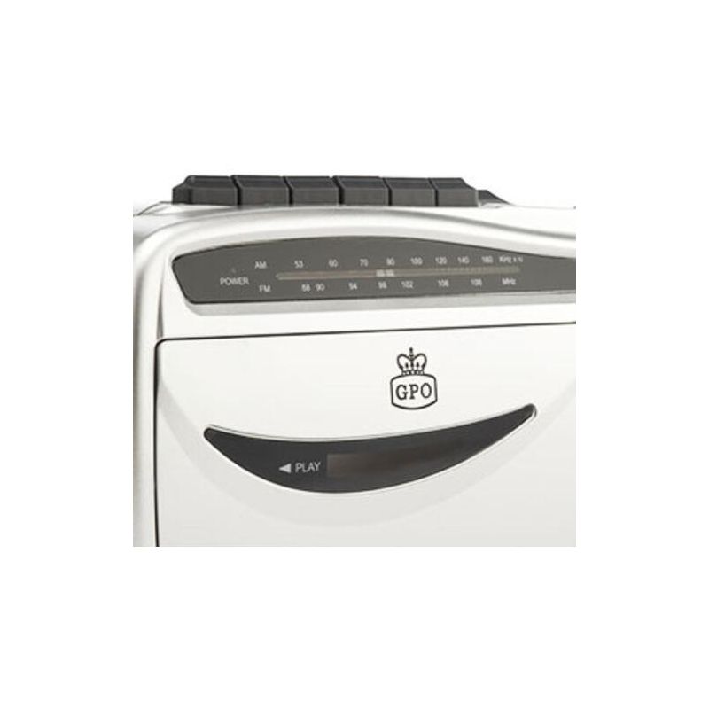 GPO Retro GPO9401 9401 Portable AM/FM Radio Cassette Recorder Player - Silver, 4 of 7