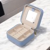French Connection Small Travel Accessory Organizer with Mirror – Compact Jewelry Storage Box, Faux Leather - 3 of 4
