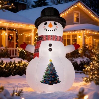 SUGIFT 4FT Inflatable Snowman Christmas Decoration Lighted Blow Up Yard Decor with Built-in LED Lights