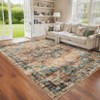Washable Vintage Rug Non Slip Low Pile Rug Soft Throw Floor Cover Foldable Indoor Carpet for Living Room Bedroom Playroom Nursery - 2 of 4