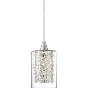 Possini Euro Design Enya Chrome Mini Pendant 5 1/2" Wide Modern Dimmable LED Crystal Clear Glass for Dining Room House Foyer Kitchen Island Entryway - 1 of 4