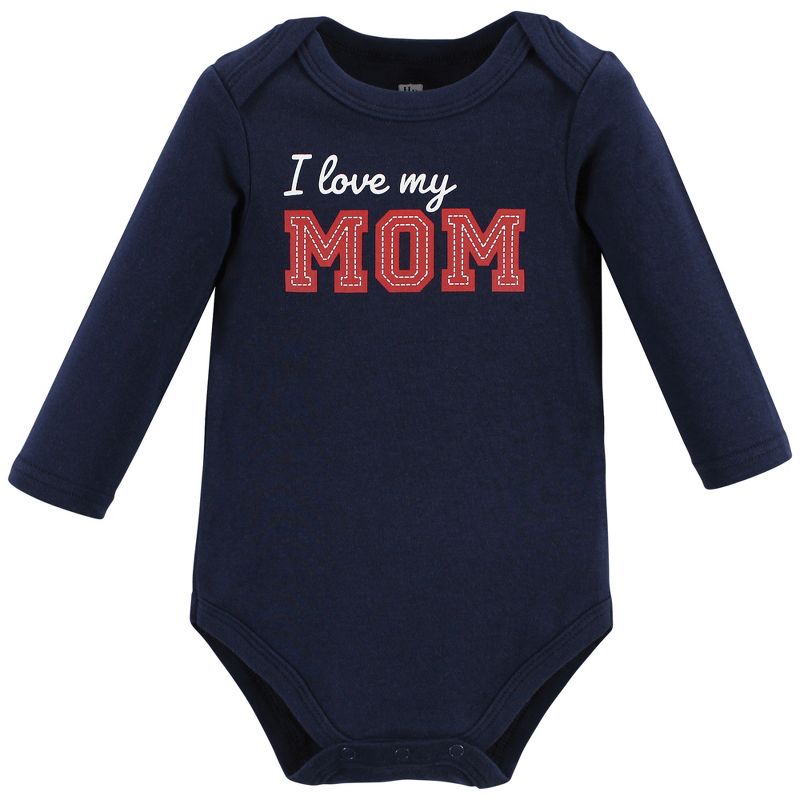 Hudson Baby Infant Boy Cotton Long-Sleeve Bodysuits, Love Mom, 3 of 6