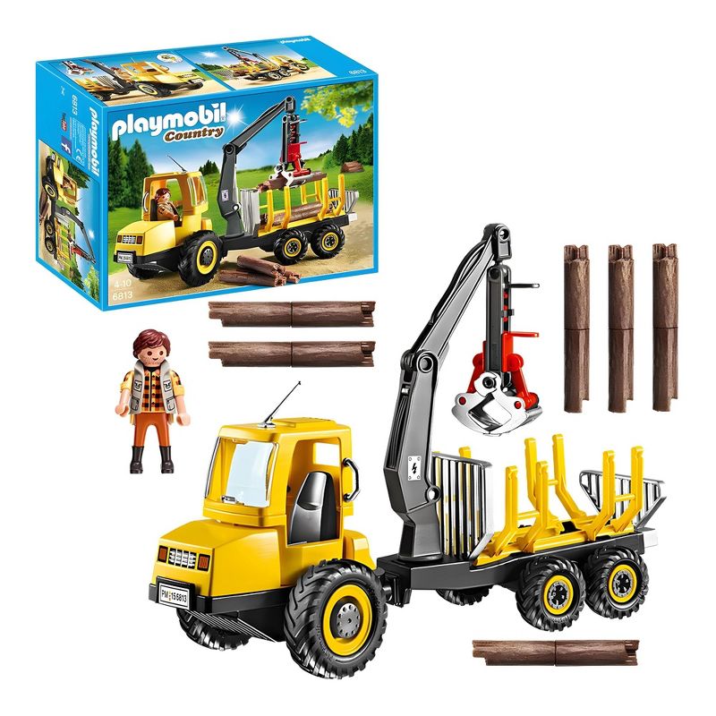 Playmobil Playmobil 6813 Timber Transporter with Crane Building Set, 2 of 8