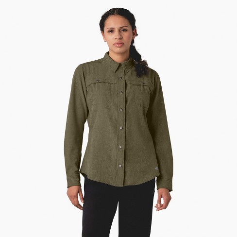 Military green shirt sales women's