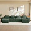 GDFStudio Nibley Modular 4-Seat U-Shape Velvet Fabric Sectional Boneless Sofa with 3 Pillows and 2 Movable Ottomans - 2 of 4