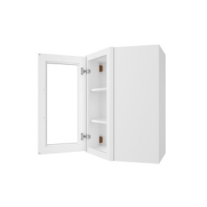 HOMLUX Easy-DIY Royal White Ready to Assemble Diagonal Corner Kitchen Cabinet Glass NOT included - 1 of 3