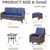 Buenhomino 6 Pieces Patio Furniture Sets with Swivel Chairs, Wicker Outdoor Furniture Set for Porch Deck Bistro Lawn Garden Backyard Poolsid - 3 of 4
