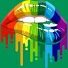 Adult Design By Humans Rainbow Pride Lip Melt By COVI T-Shirt - 2 of 2