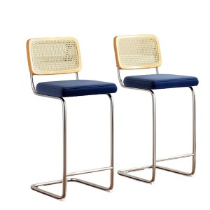 Infurnic Counter and Bar Stools, Upholstered Bar Stools Set with Durable Table Legs, for Kitchen and Dining Room, 2PCS, Blue, 17.7"*18.9"*42.5" - 1 of 4