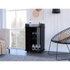 VYNXARIA Bar Cart, Glass Door, Four Casters, Two Shelves, Black - 2 of 4