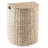 Casafield Half Moon Laundry Hamper with Lid and Removable Liner Bag, Woven Water Hyacinth Laundry Basket for Clothes, Towels - 3 of 4