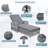All-Weather Wicker Long Reclining Chaise with Armrests, Removable Cushions for Poolside and Garden - 3 of 4