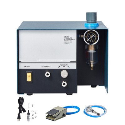 VEVOR Pneumatic Jewelry Engraver, 2800 RPM, 60W Single Head Pneumatic Hand Engraving Machine with Foot Pedal 0-60 PSI Adjustable, Blue