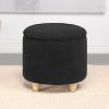 Simple Relax Faux Sheepskin Upholstered Round Storage Ottoman - 2 of 4
