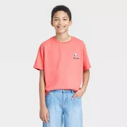 Boys' Skating Snoopy Short Sleeve Embroidered T-Shirt - art class™ Coral Red